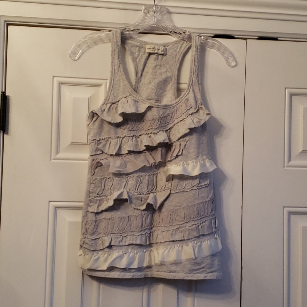 COPY - Abercrombie Gray Ruffle tank